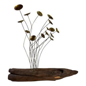 Mid-Century Modern Brutalist Driftwood & Metal Sculpture